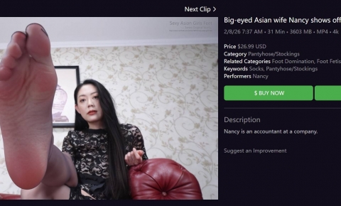 外网自购4K Big-eyed Asian wife Nancy shows off her sexy feet13